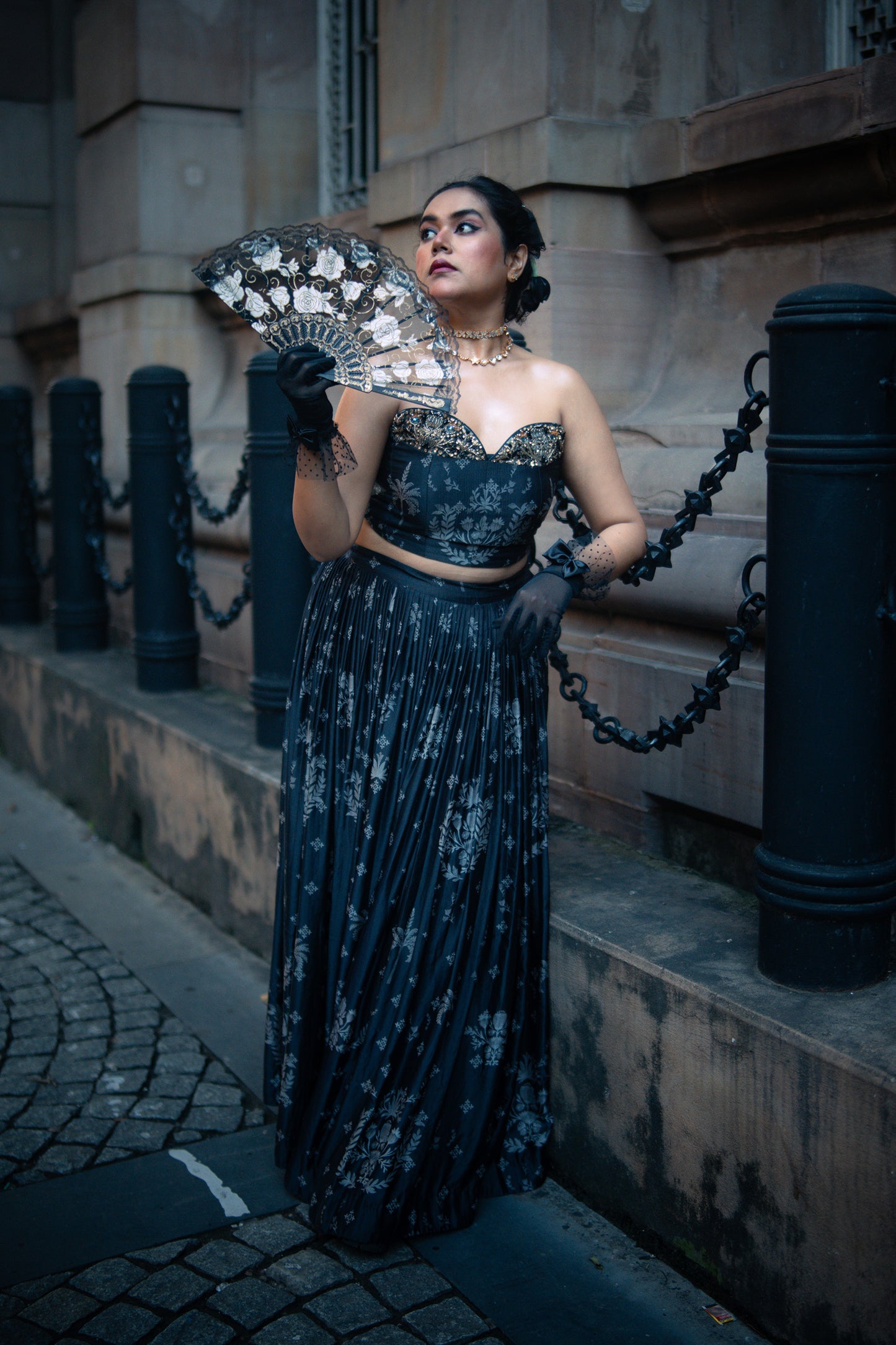 Ziya Charcoal Black Skirt & Bustier