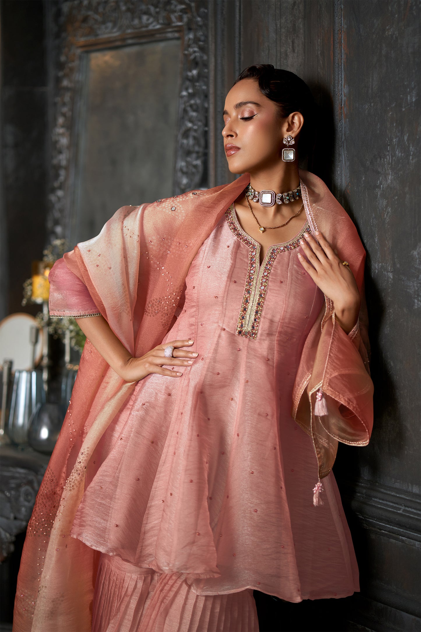 Meher Blush Pink Sharara Set
