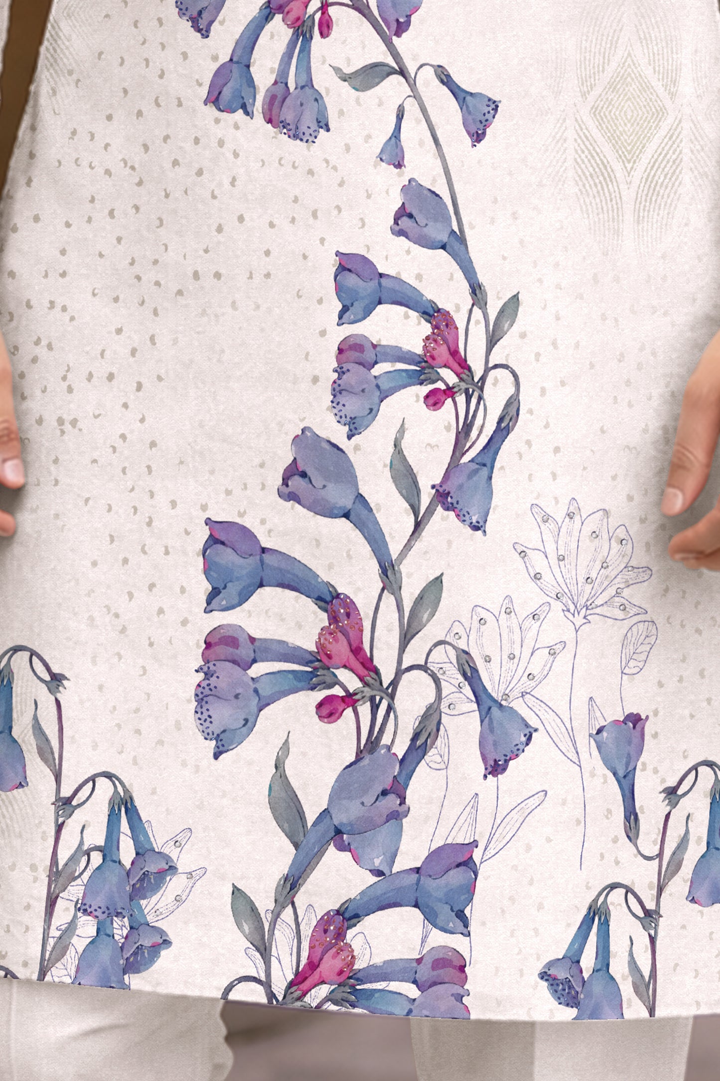 Men’s Ivory Bloom Printed Kurta Set