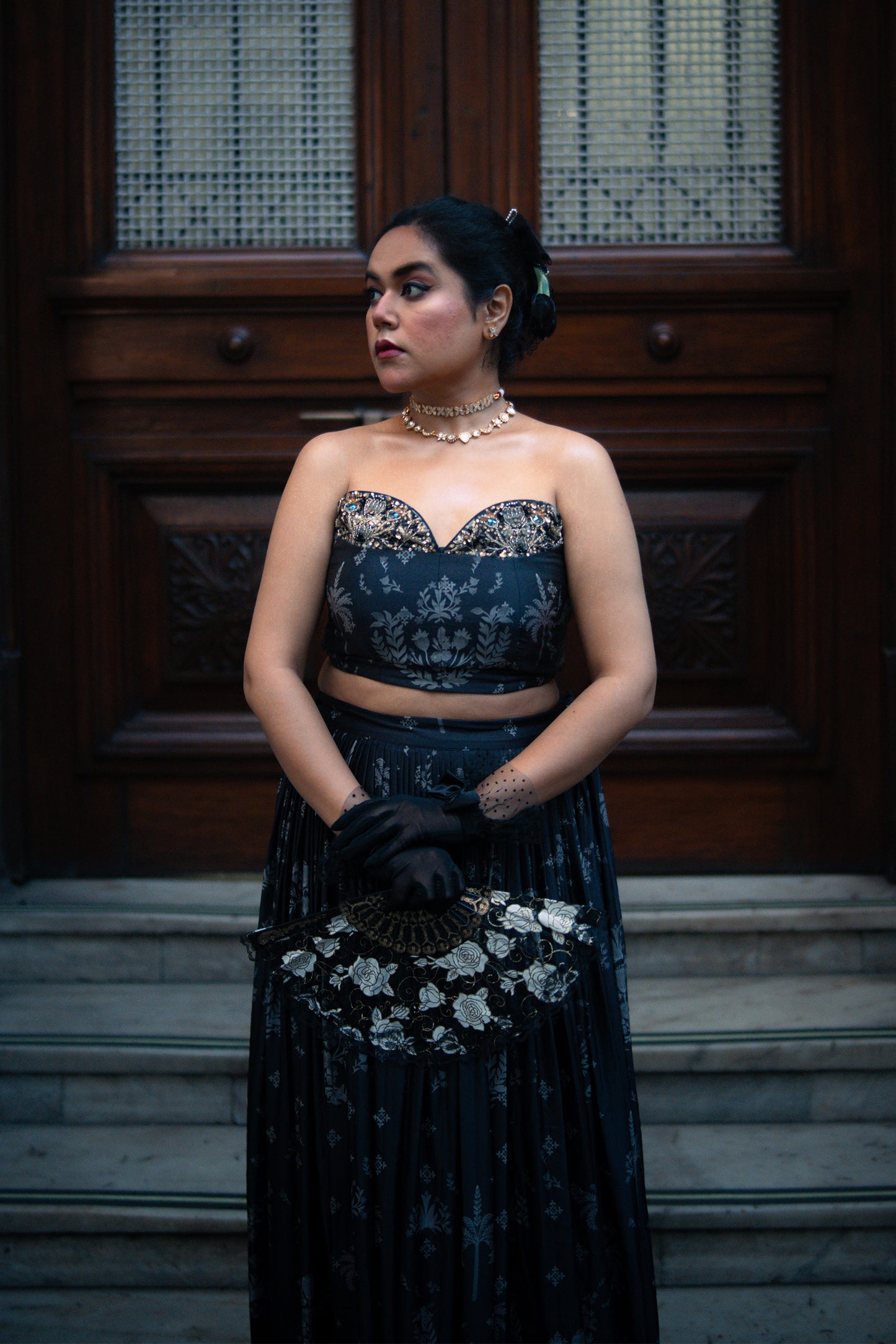 Ziya Charcoal Black Skirt & Bustier