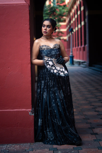 Ziya Charcoal Black Skirt & Bustier