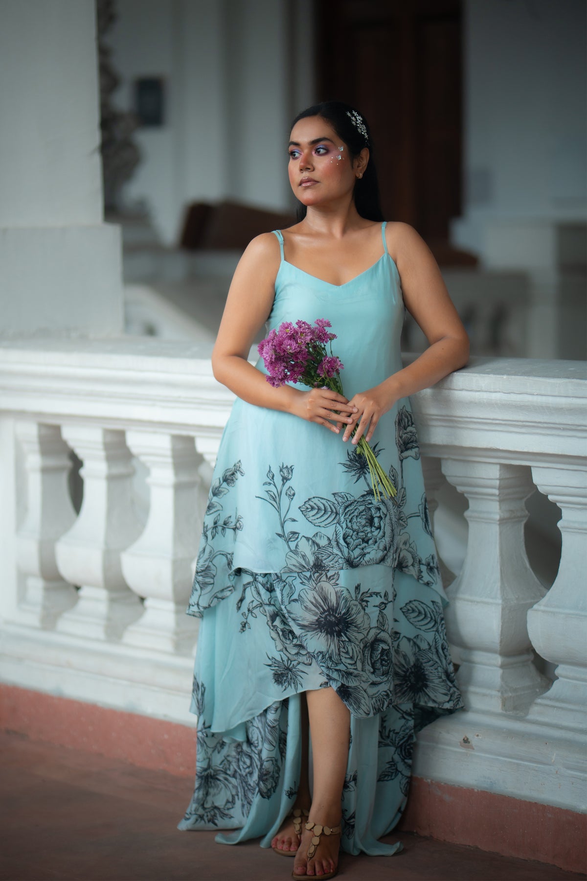 Alina Mist Floral High-Low Dress