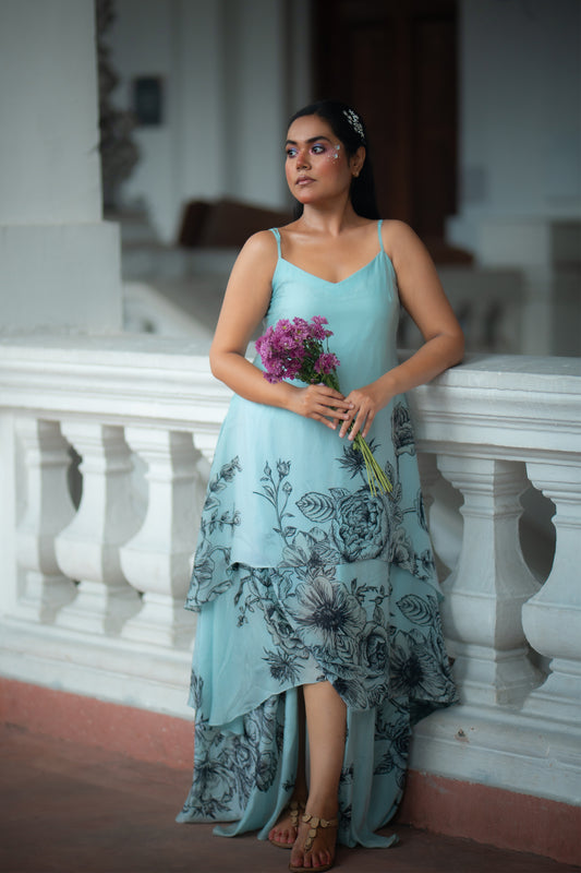 Alina Mist Floral High-Low Dress