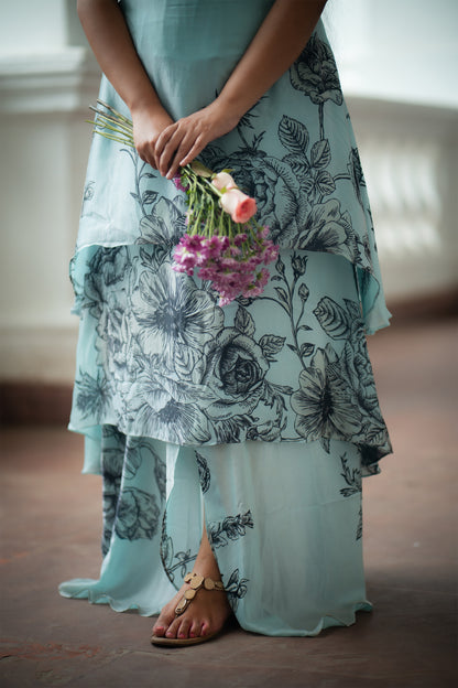 Alina Mist Floral High-Low Dress