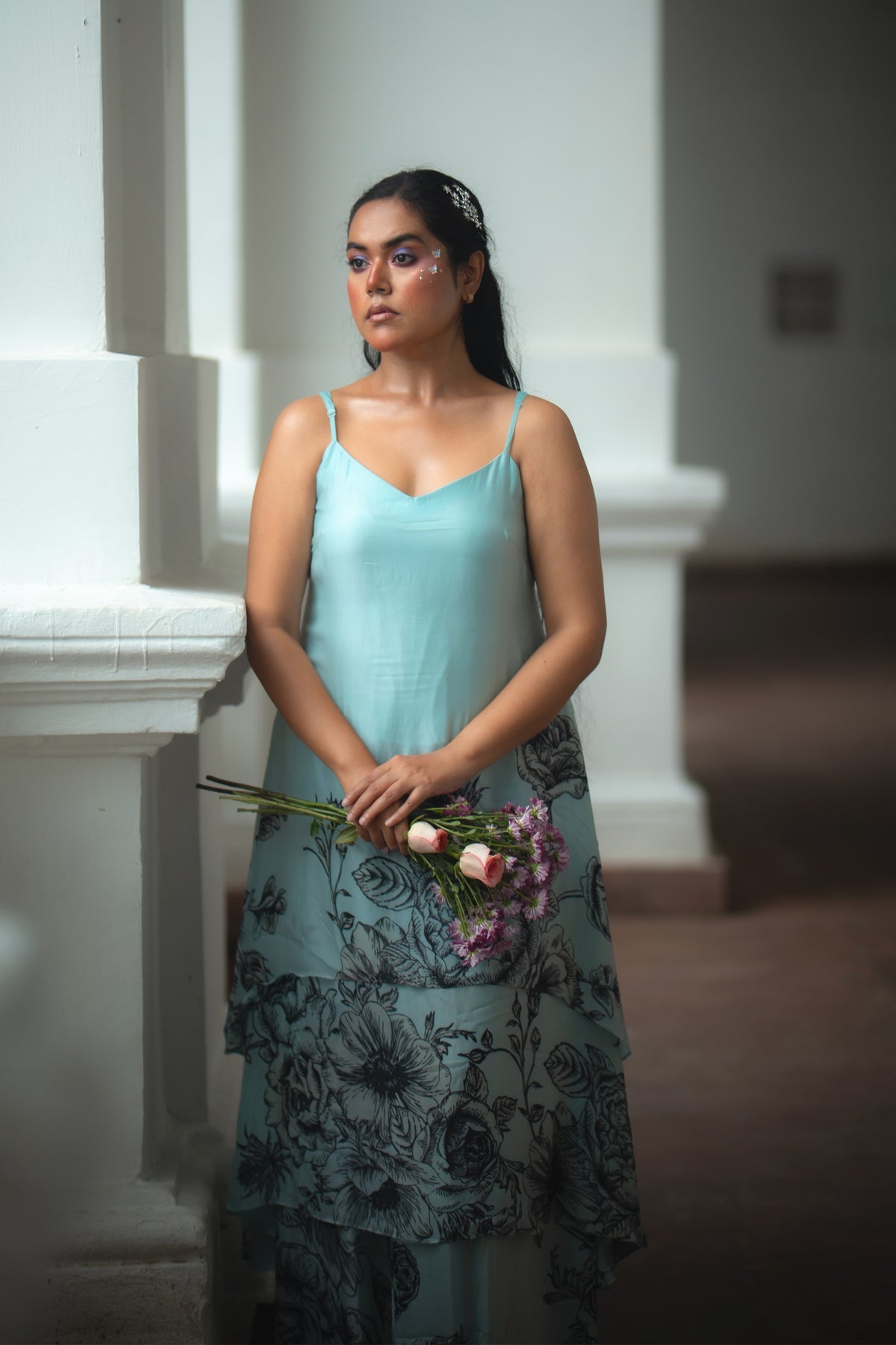 Alina Mist Floral High-Low Dress