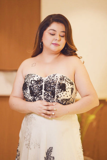 Luna Strapless Midi Gown