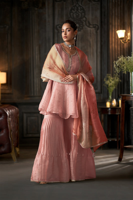Meher Blush Pink Sharara Set