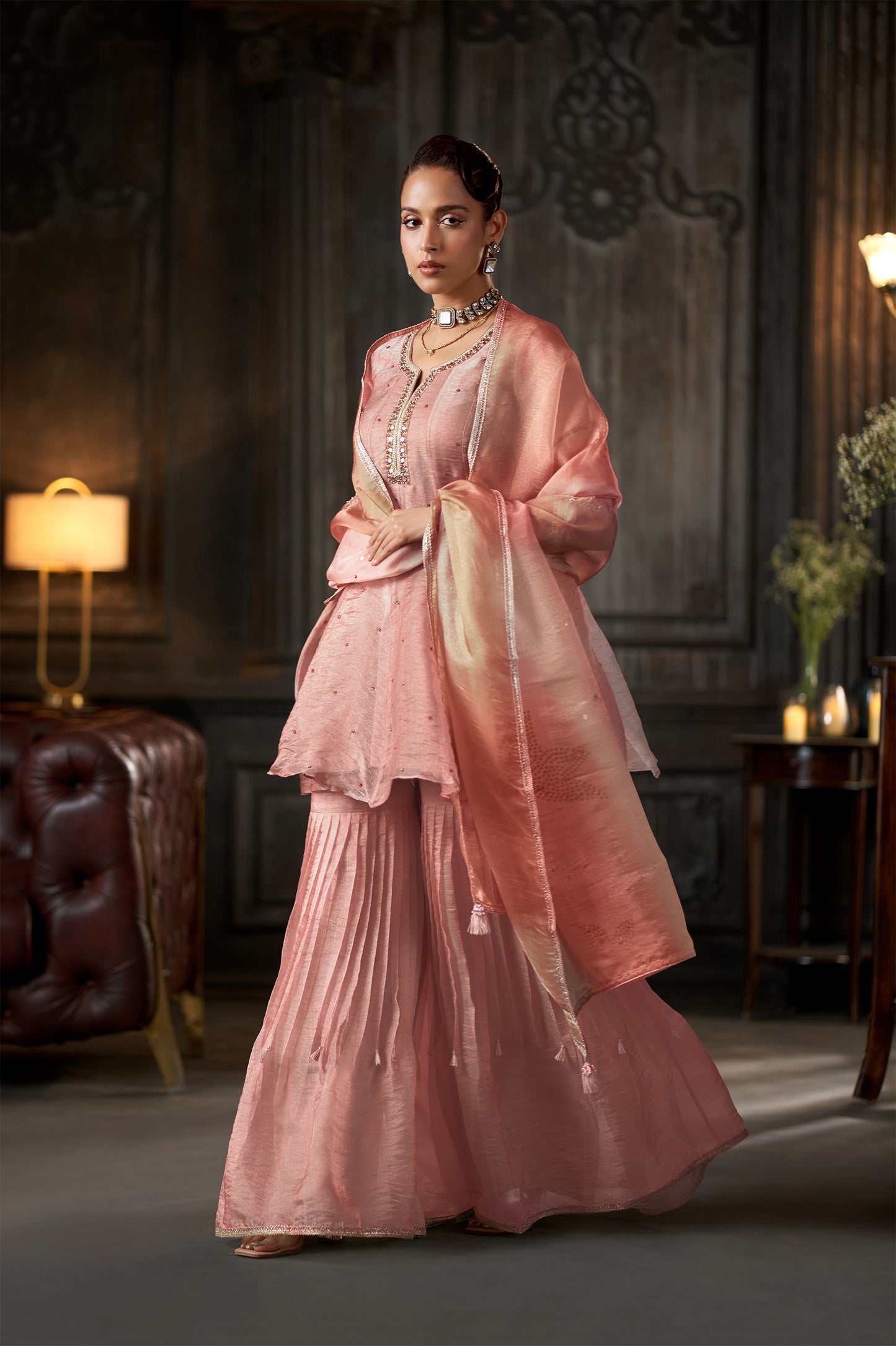 Meher Blush Pink Sharara Set