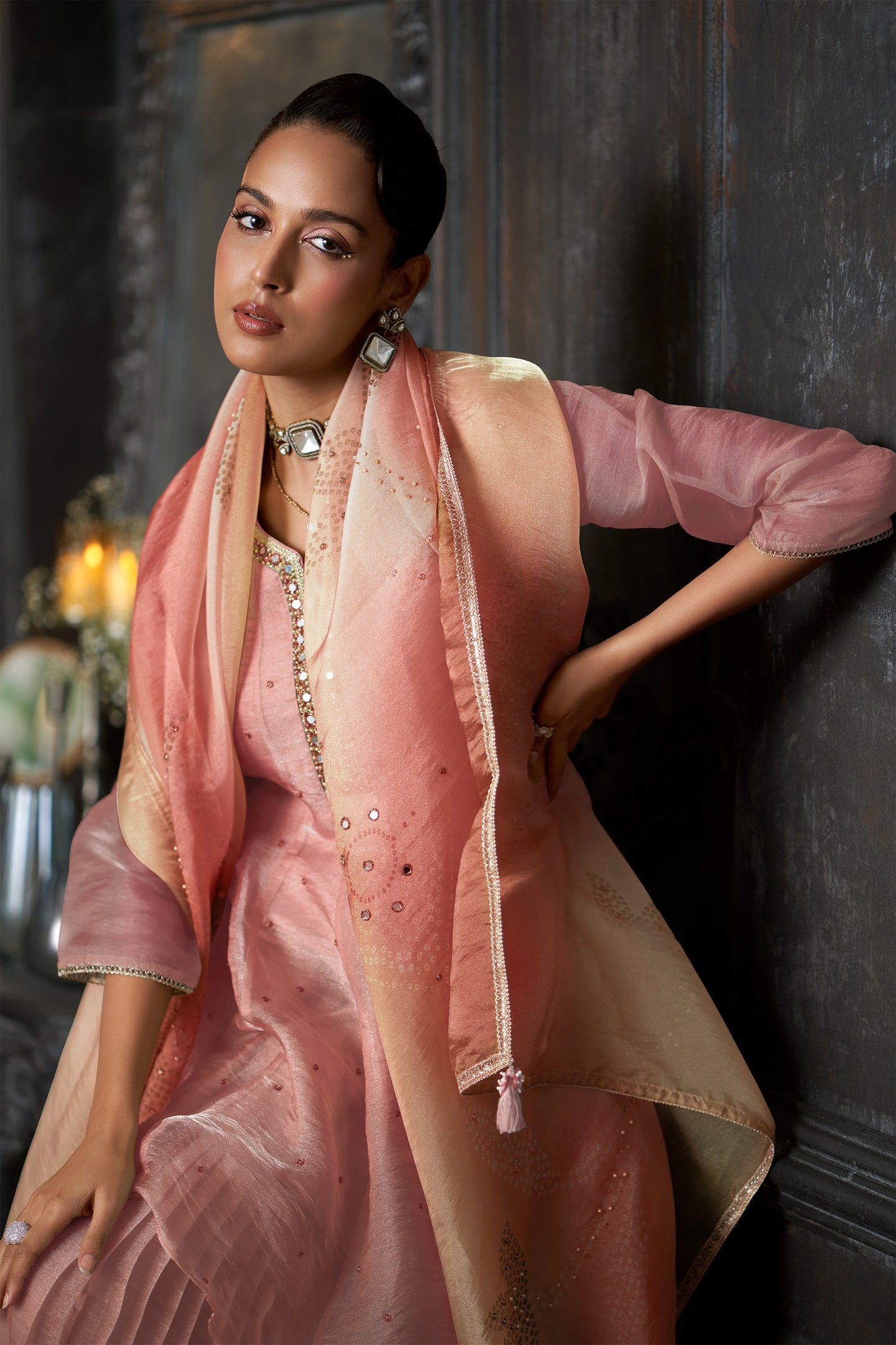 Meher Blush Pink Sharara Set