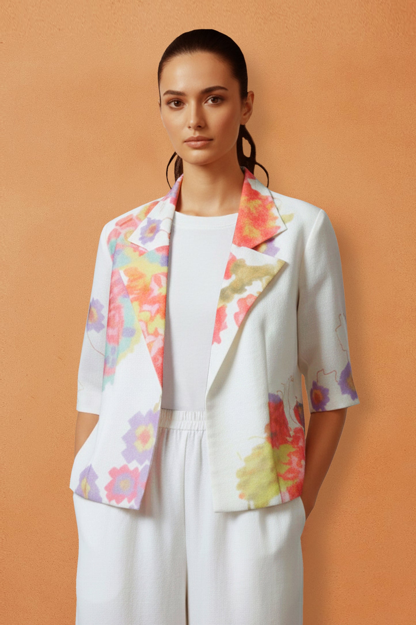 Spring Flora White Printed Co-Ord Set