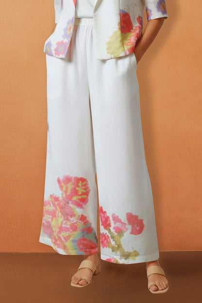 Spring Flora White Printed Co-Ord Set