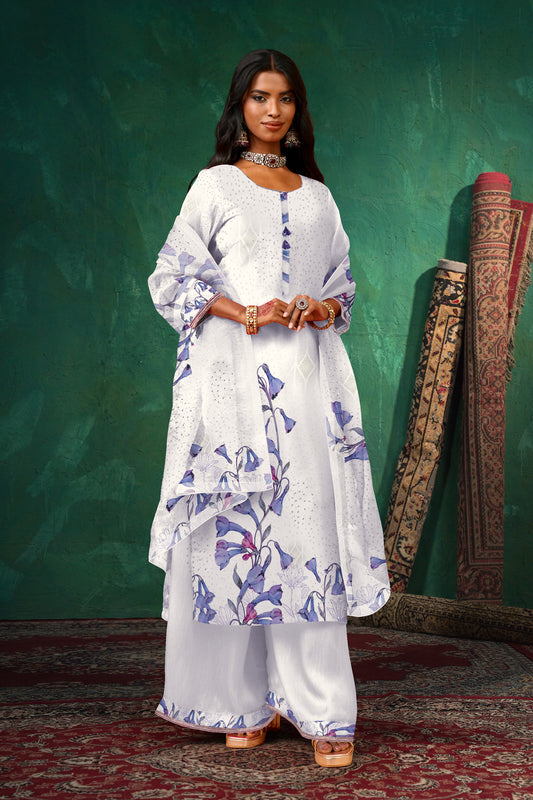 Myra White Contemporary Palazzo Set