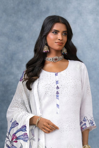 Myra White Contemporary Palazzo Set