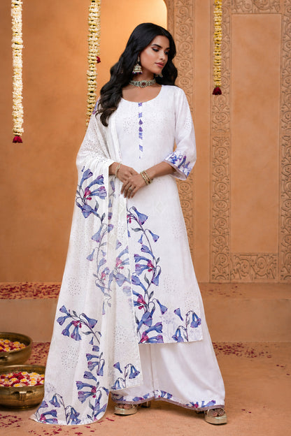 Myra White Contemporary Palazzo Set