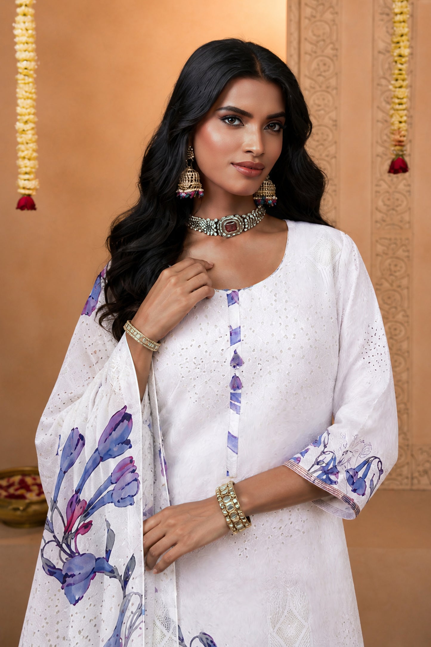 Myra White Contemporary Palazzo Set