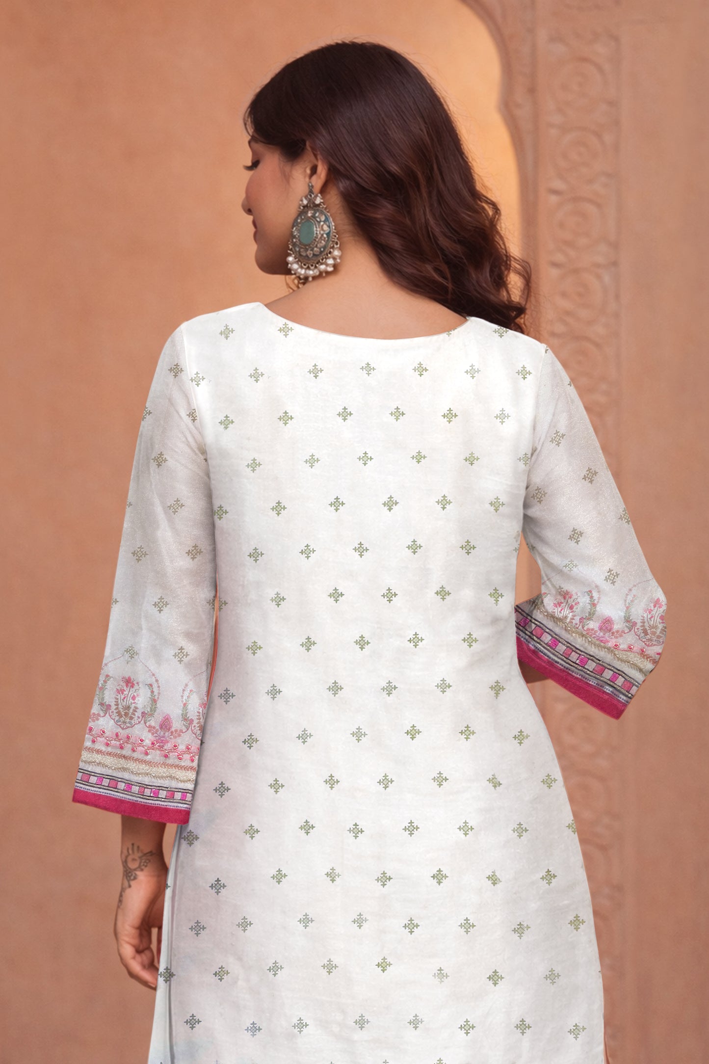 Tara Blush Ombre Satin Organza Silk Kurta Palazzo Set