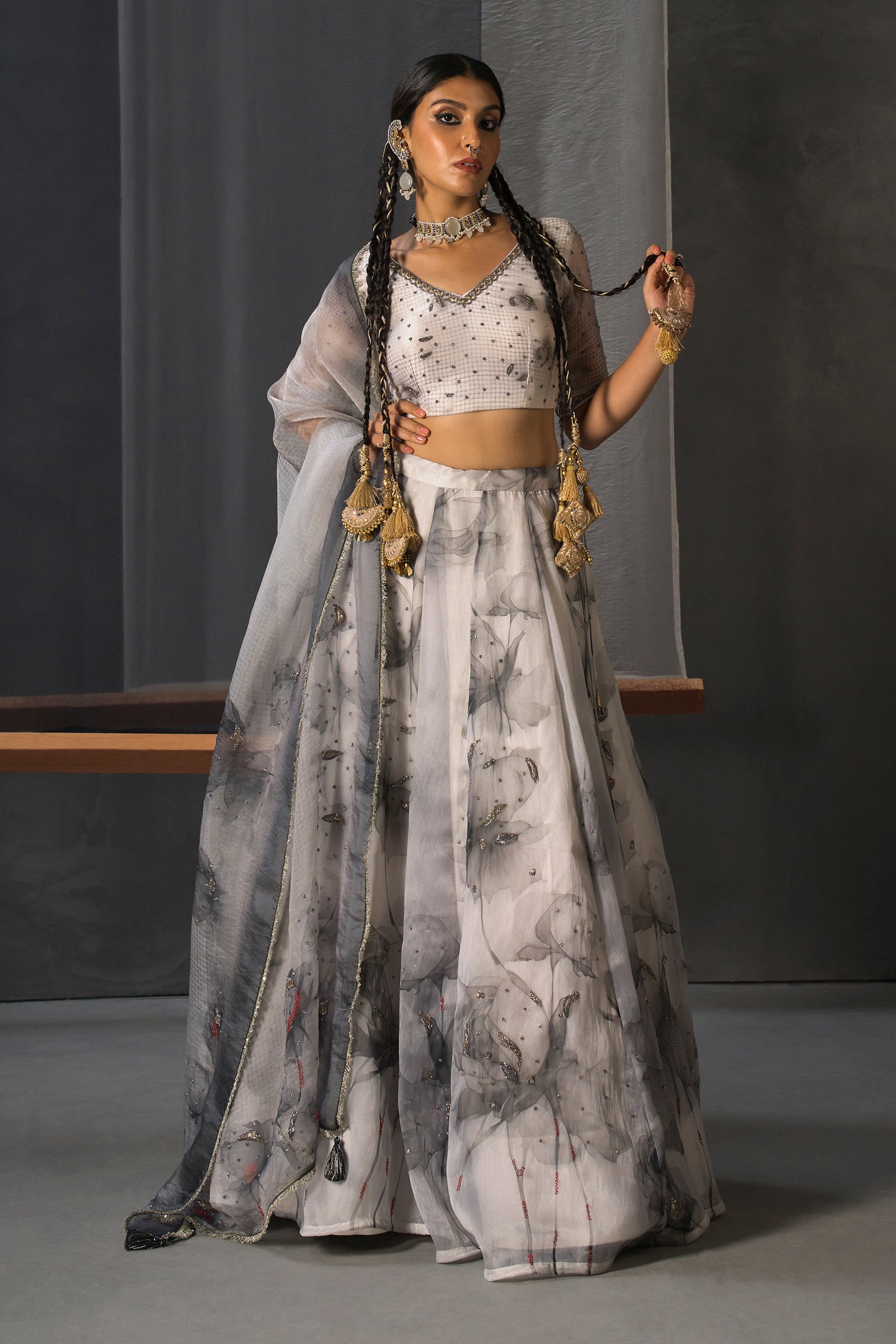 Midnight Organza Lehenga Set