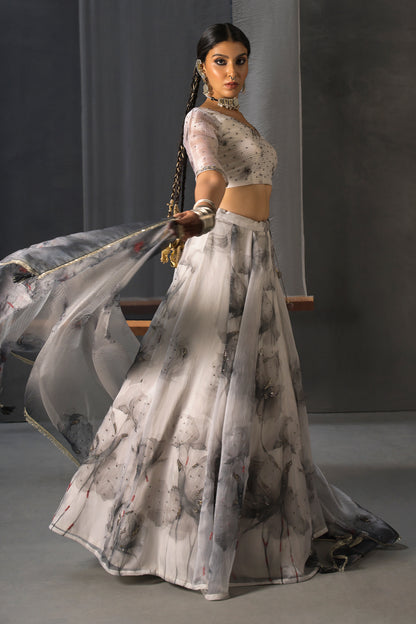 Midnight Organza Lehenga Set