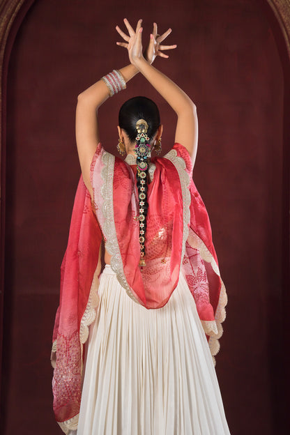 Pearl Noor Gotta Satin Silk Lehenga