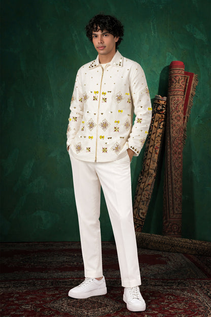 Ivory Bloom Embroidered Jacket