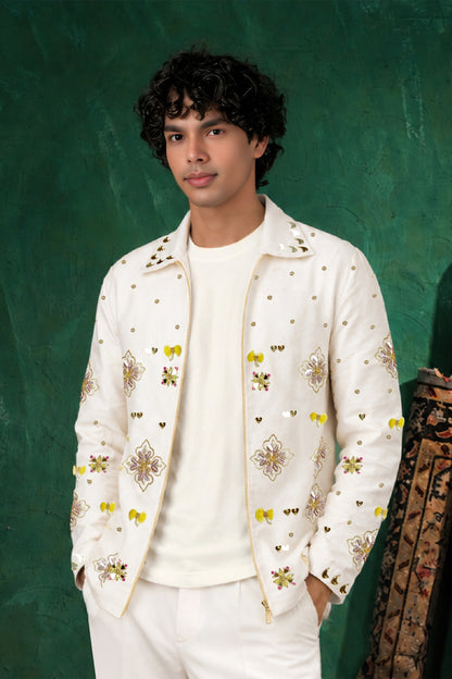 Ivory Bloom Embroidered Jacket