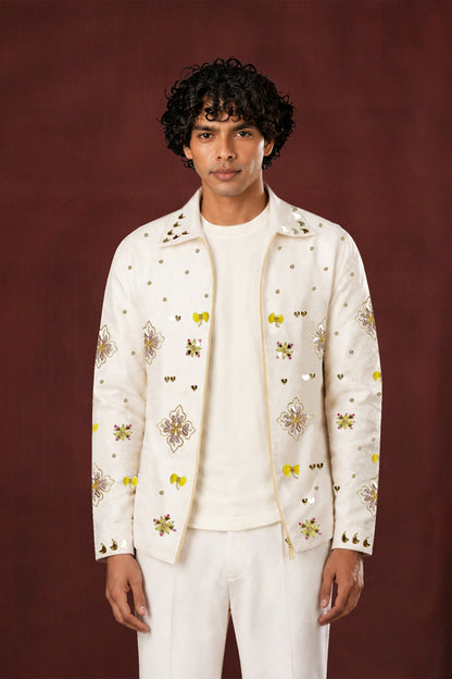 Ivory Bloom Embroidered Jacket