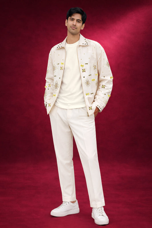 Ivory Bloom Embroidered Jacket