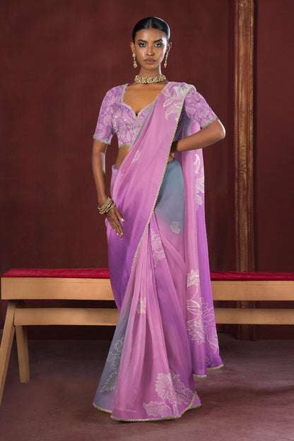 Saachi Subtle Floral Motif Print Saree