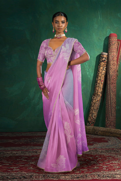 Saachi Subtle Floral Motif Print Saree