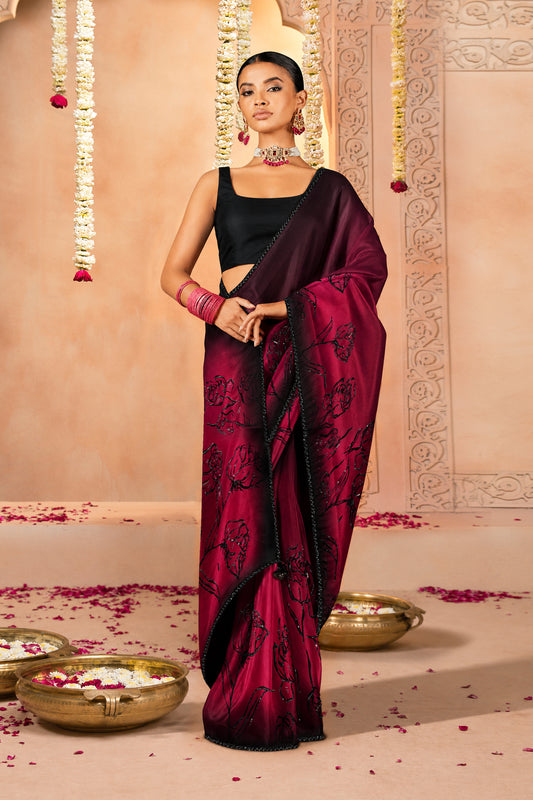Noir Ruby Embellished Saree