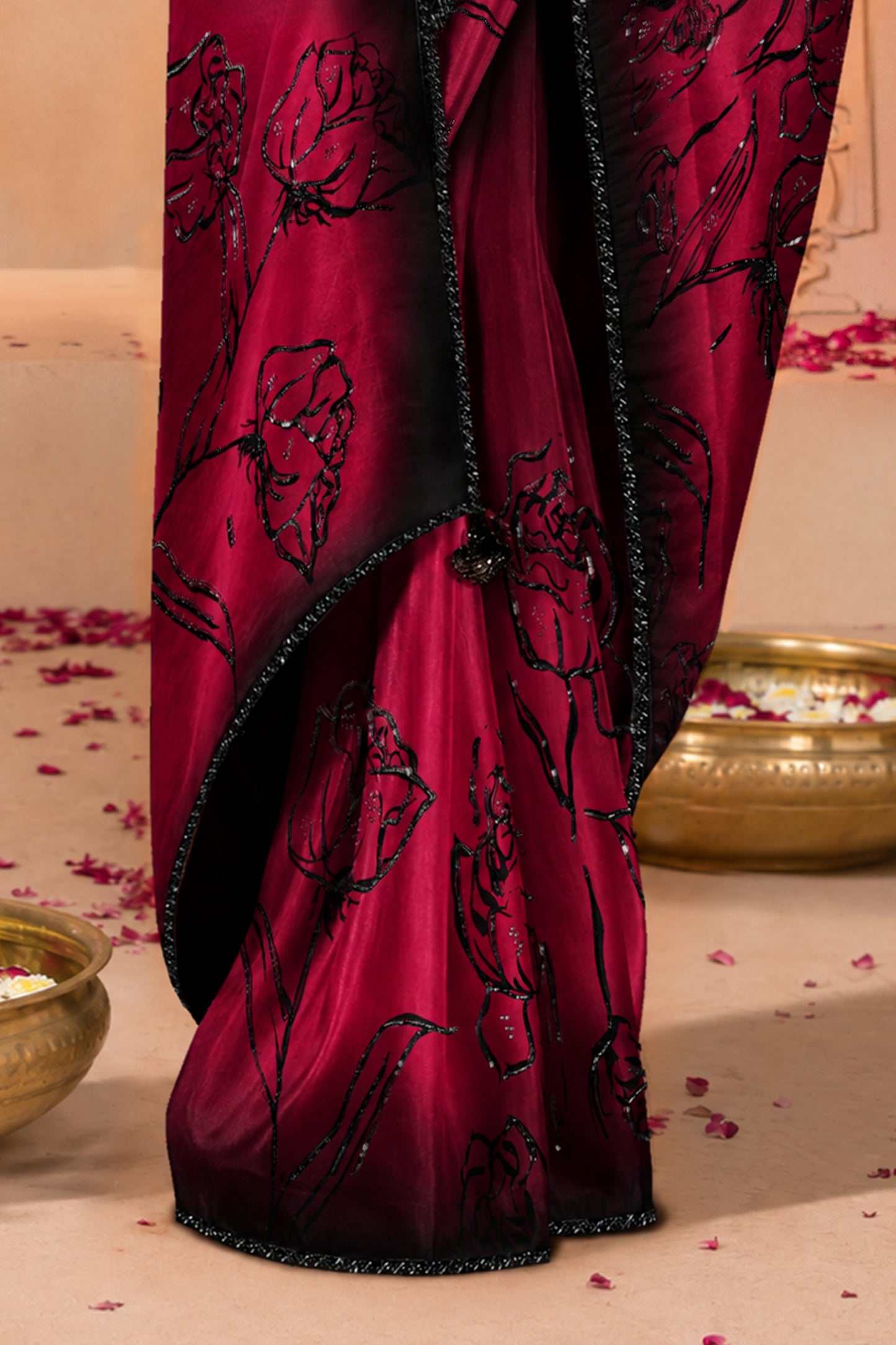 Noir Ruby Embellished Saree