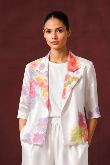 Spring Flora White Printed Co-Ord Set