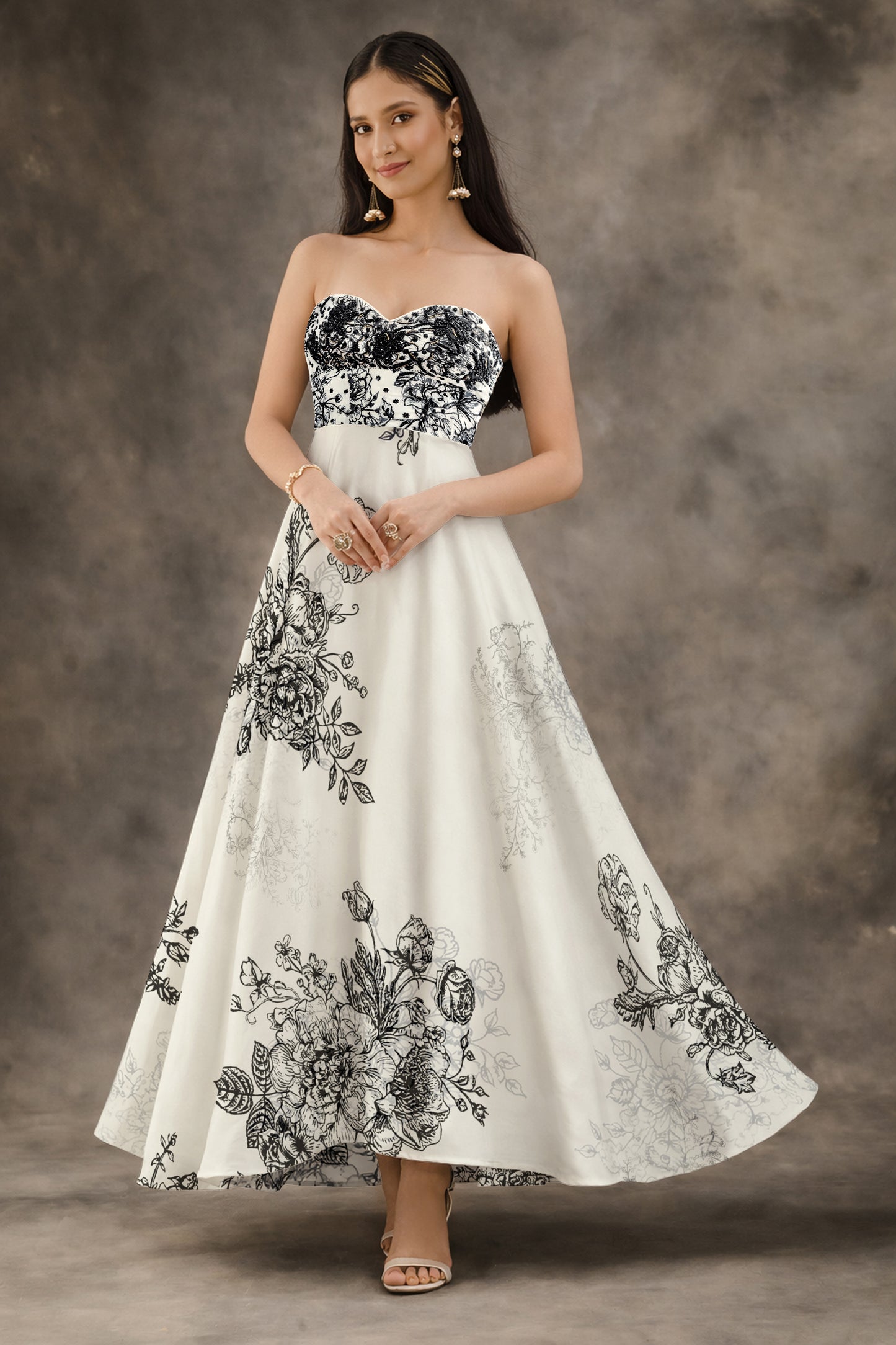 Luna Strapless Midi Gown