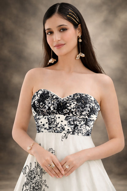 Luna Strapless Midi Gown