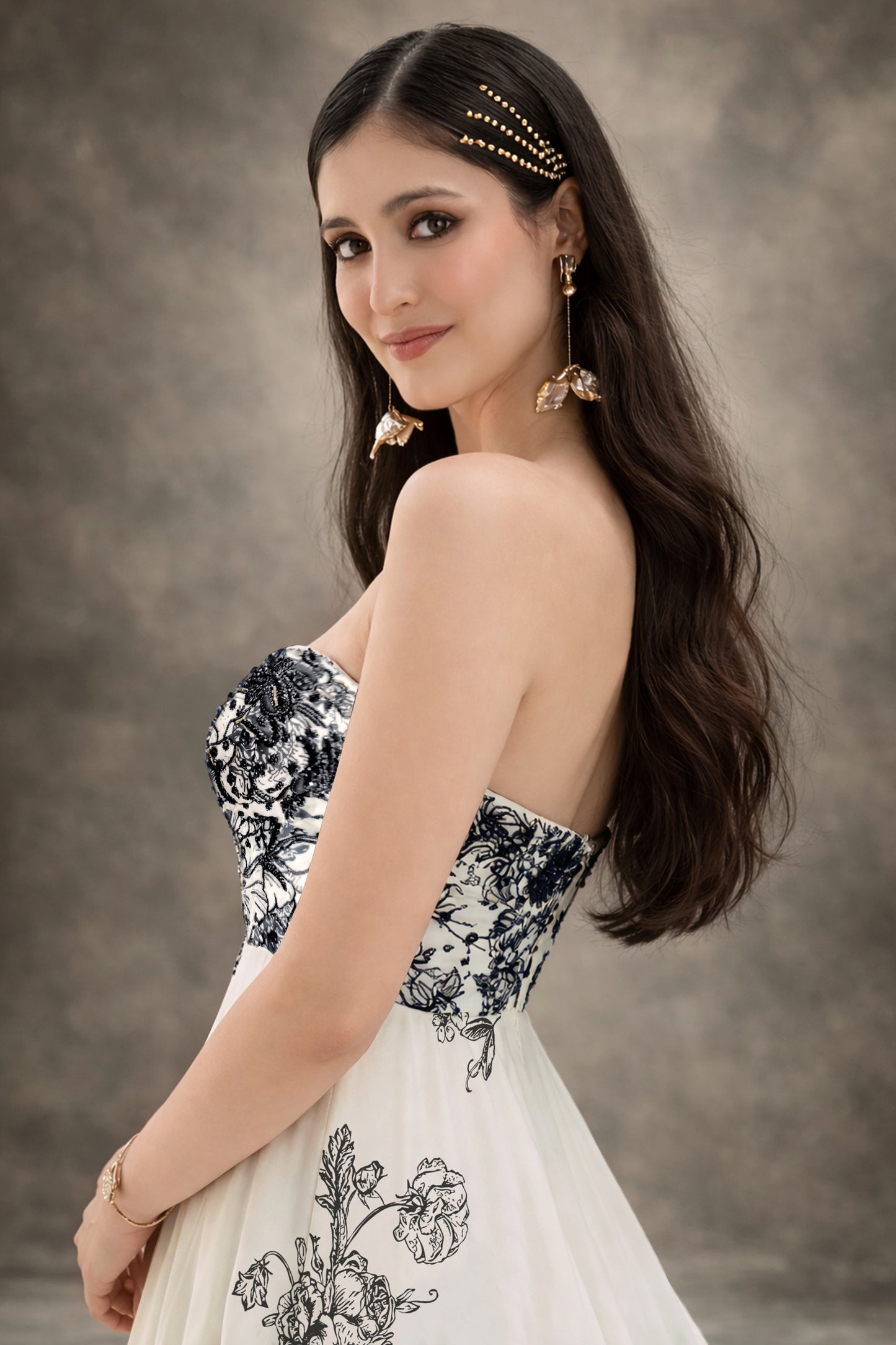 Luna Strapless Midi Gown