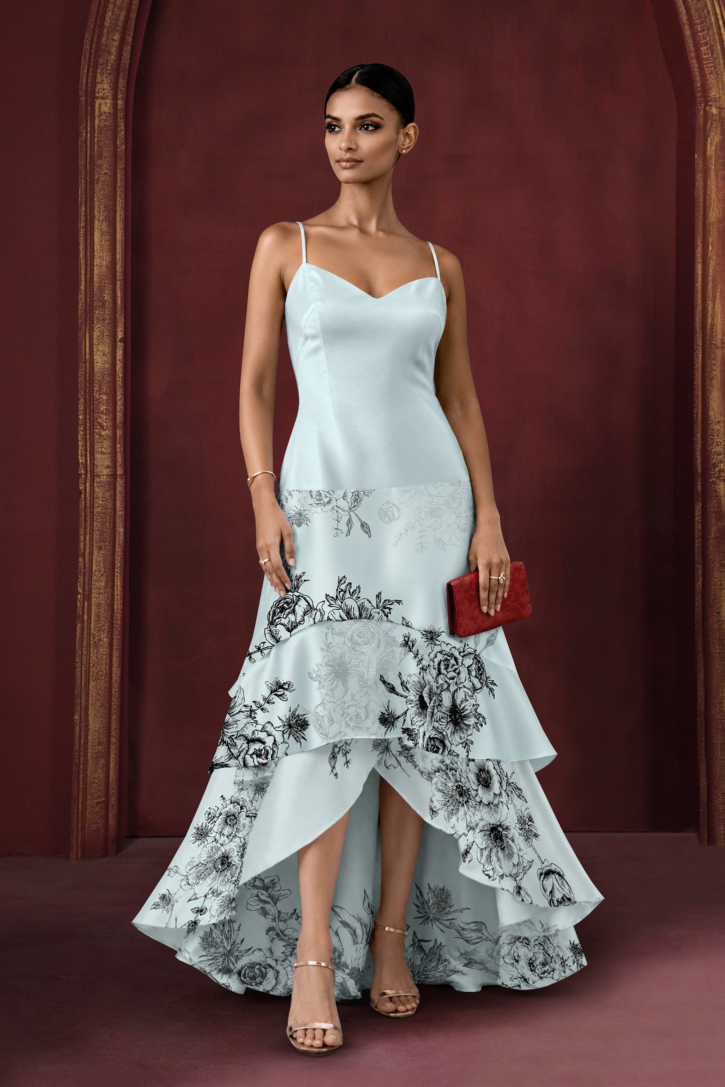 Alina Mist Floral High-Low Dress