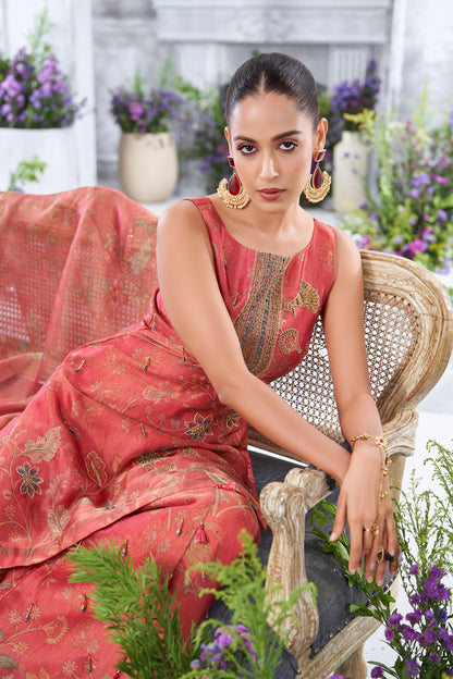 Berry Pink Embroidered Sleeveless Sharara Set with Dupatta