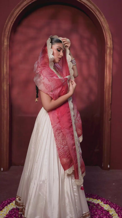 Pearl Noor Gotta Satin Silk Lehenga