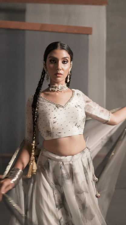 Midnight Organza Lehenga Set